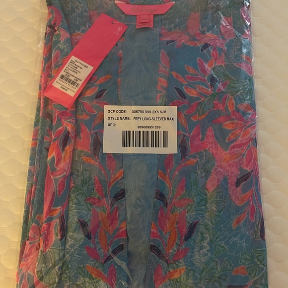 NWT Lilly Pulitzer Frey Long sleeved maxi multi seaweed Samba engineer dress S/M - Picture 11 of 14